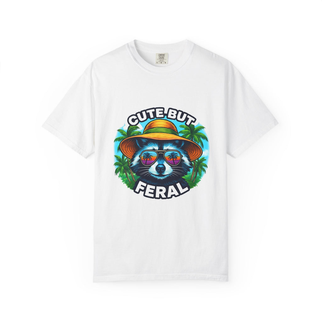 Cute But Feral T-Shirt, Casual Tee for Animal Lovers, Summer Vibes, Gift for Friends, Beachwear, Unique Graphic Tee