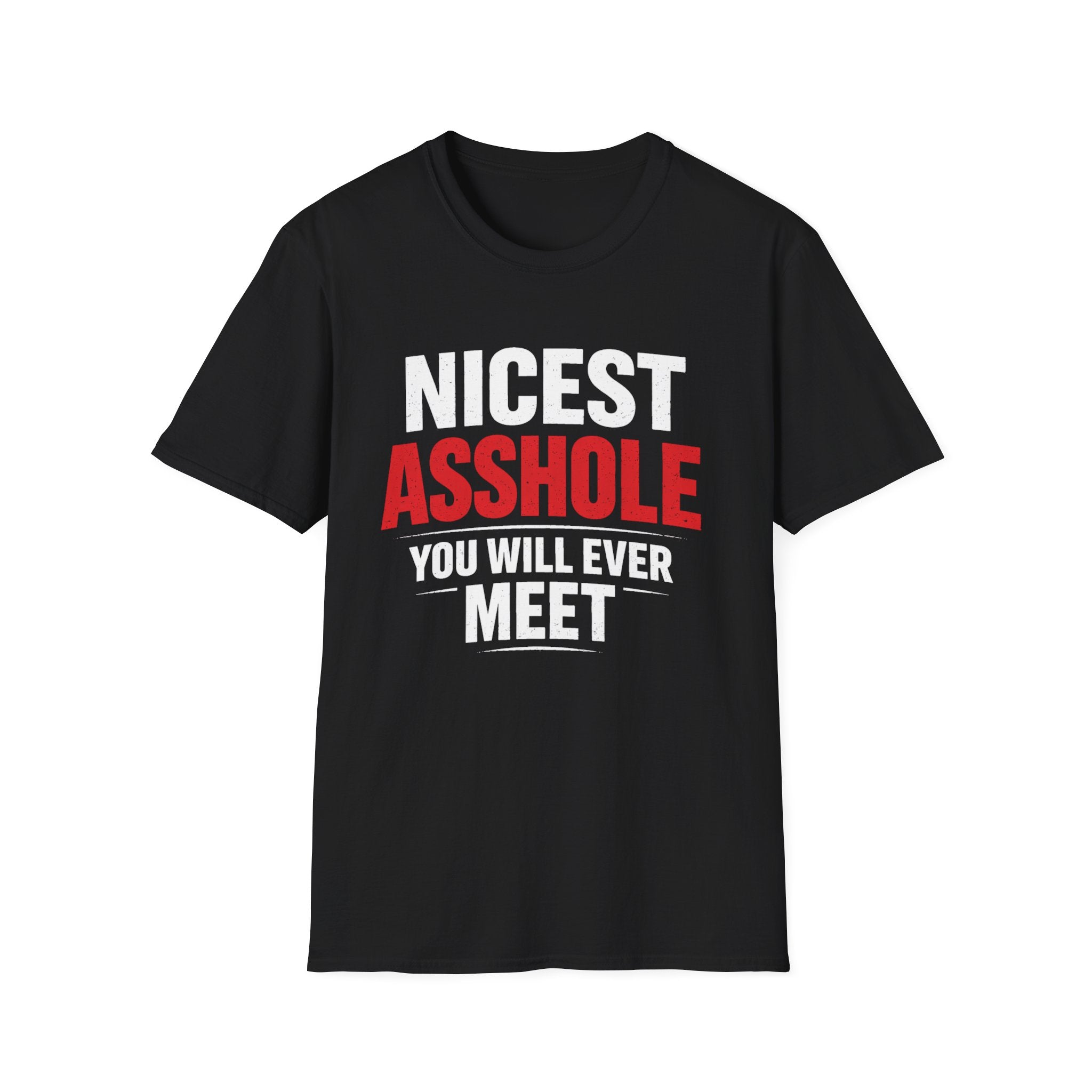 Nicest ASSHOLE' Graphic T-Shirt - Bold Red Lettering