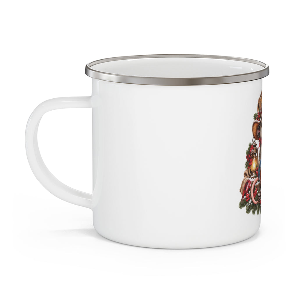 Pete the Possum Christmas Enamel Camping Mug – Western Cowboy Holiday Camp Cup 🎄🤠☕