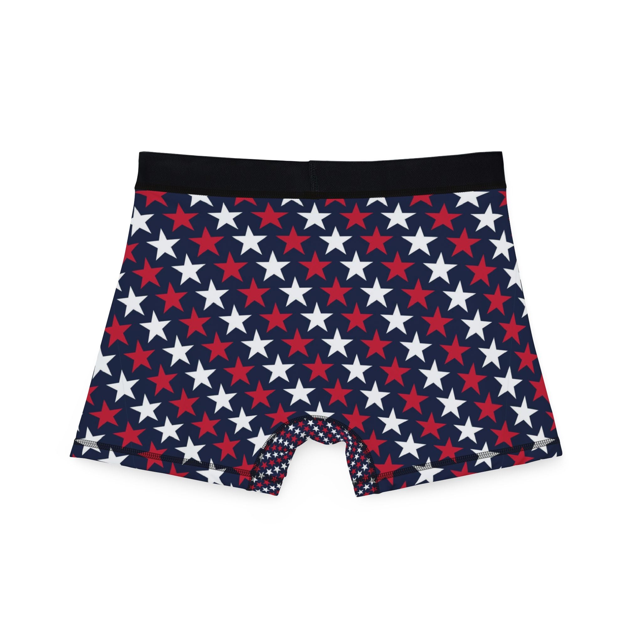 Patriotic Red White & Blue Star Boxer Briefs — Men's American Flag Stars Underwear