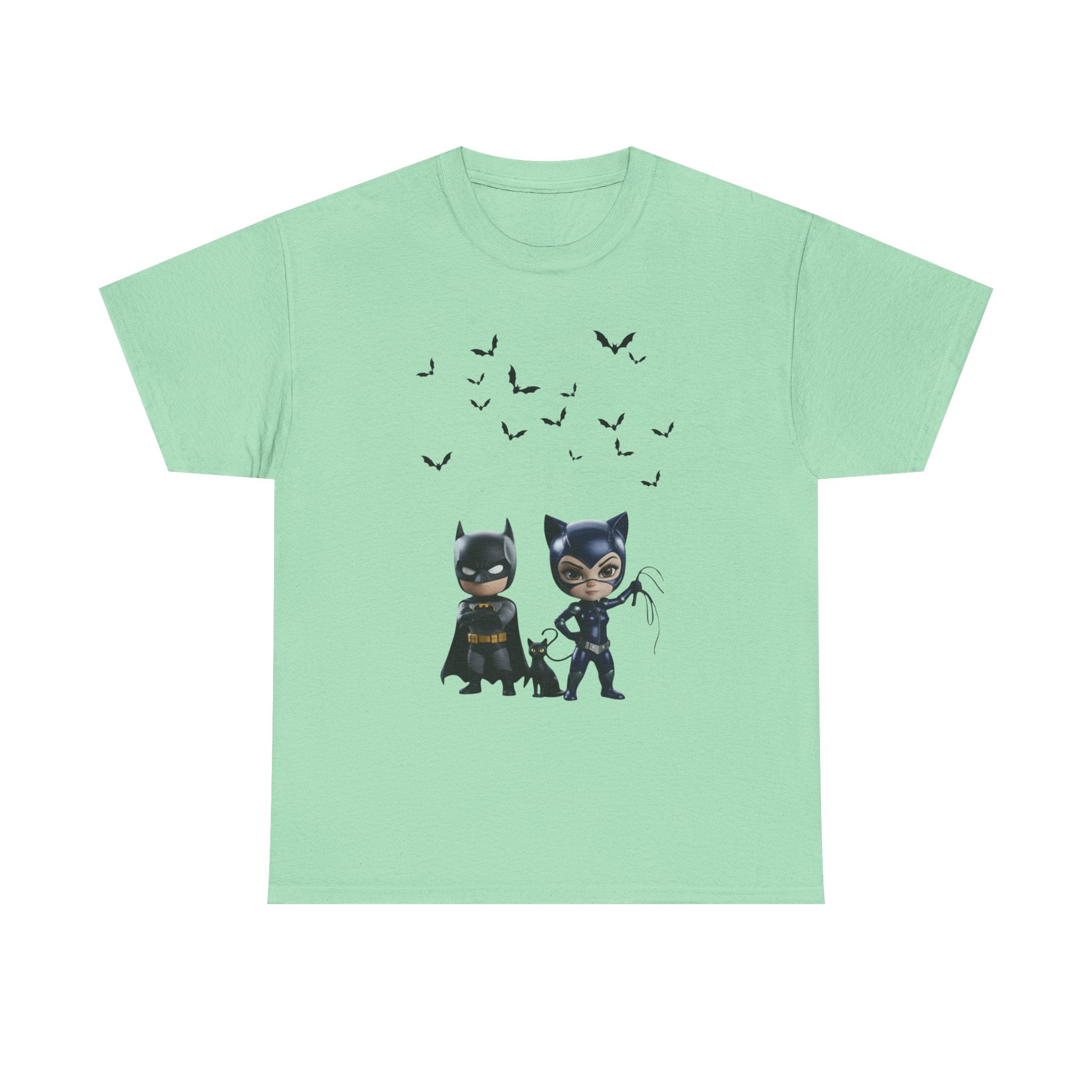 Superhero Adventure T-Shirt — Comic Style with 'Black Cat' Sidekick