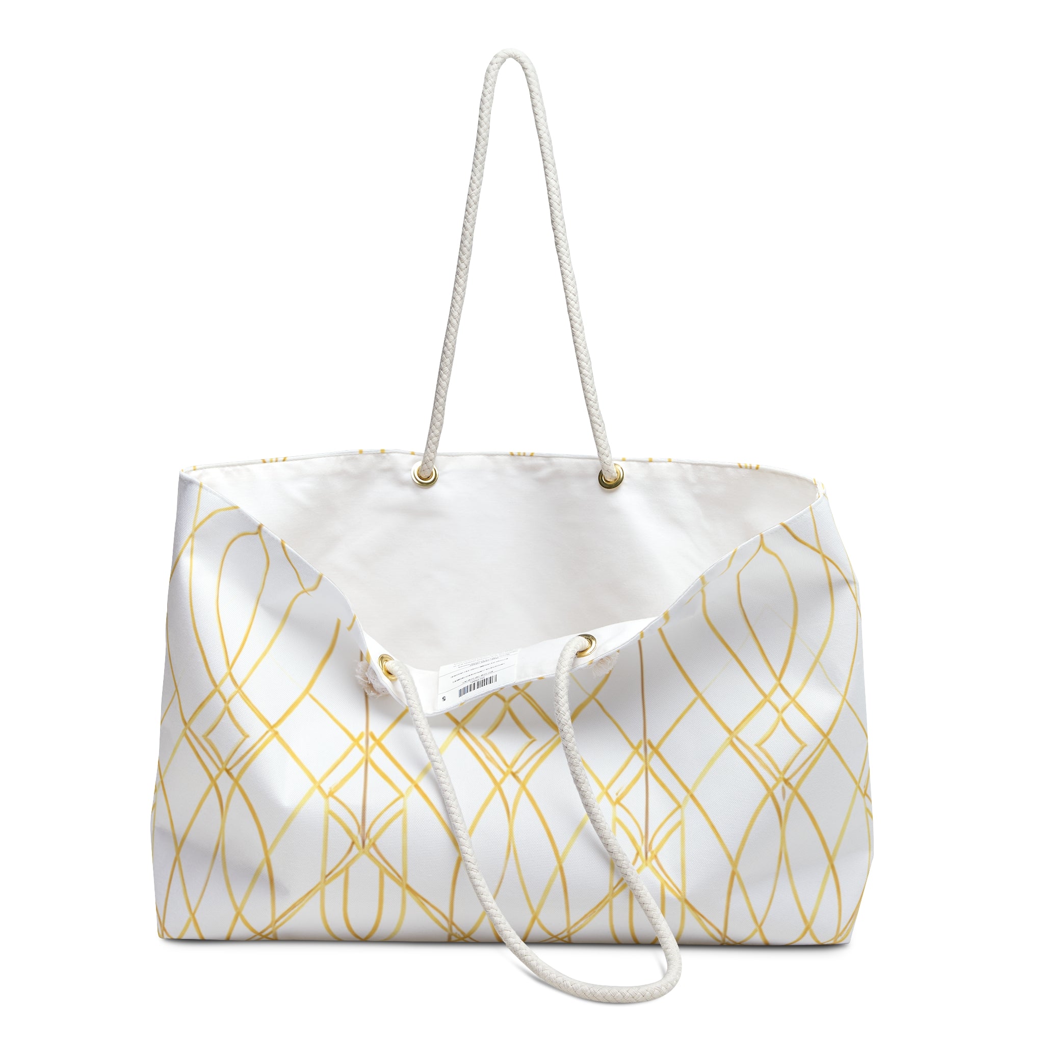 Gold Geometric Weekender Bag — Elegant Travel Tote  GOLDEN AGE COLLECTION