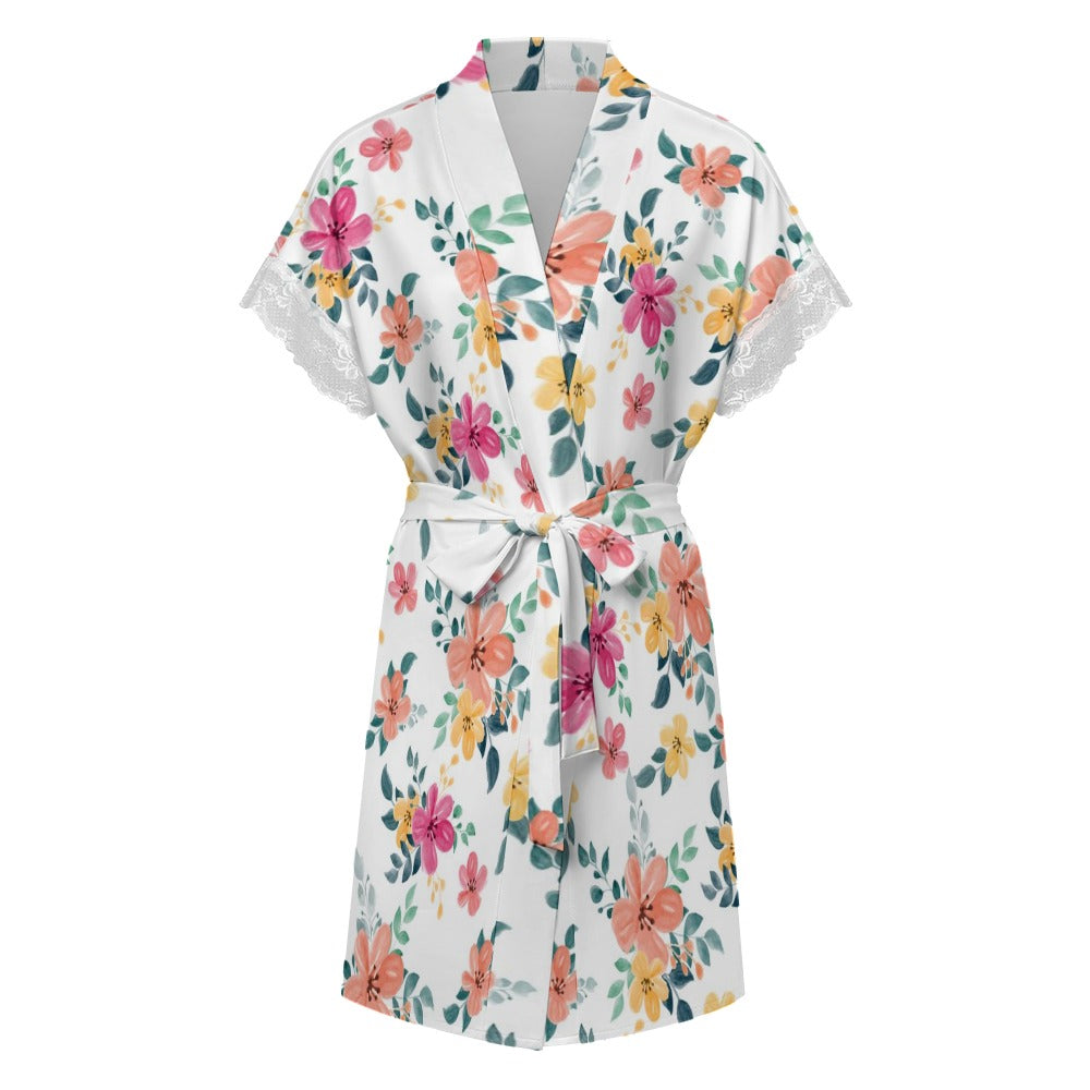 Women's Lace-Trimmed Kimono Robe Collection