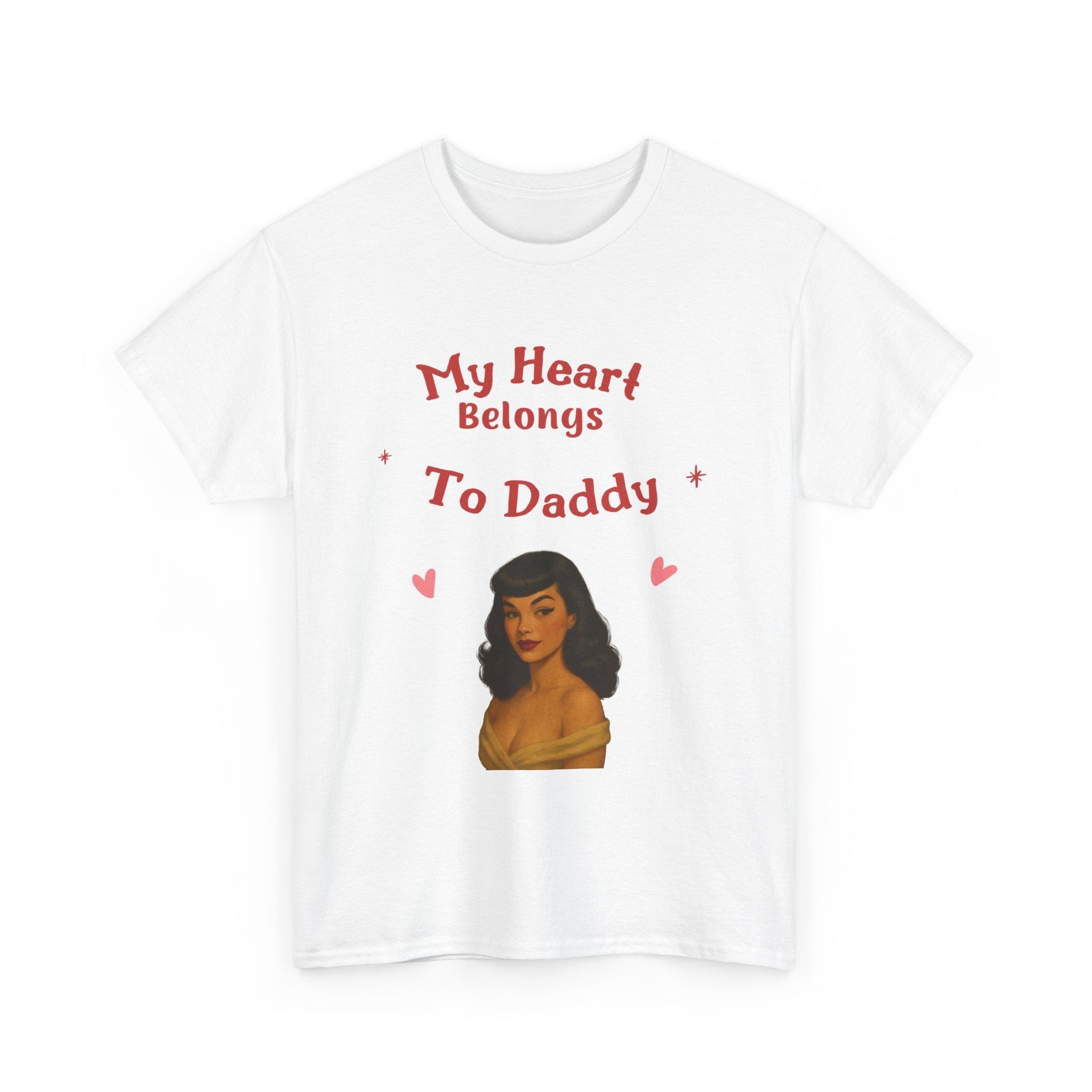 Unisex Cotton Tee - My Heart Belongs To Daddy, Cute Gift for Dads, Father's Day Tee, Casual Fathers Day Apparel, Birthday Gift Shirt, [...]