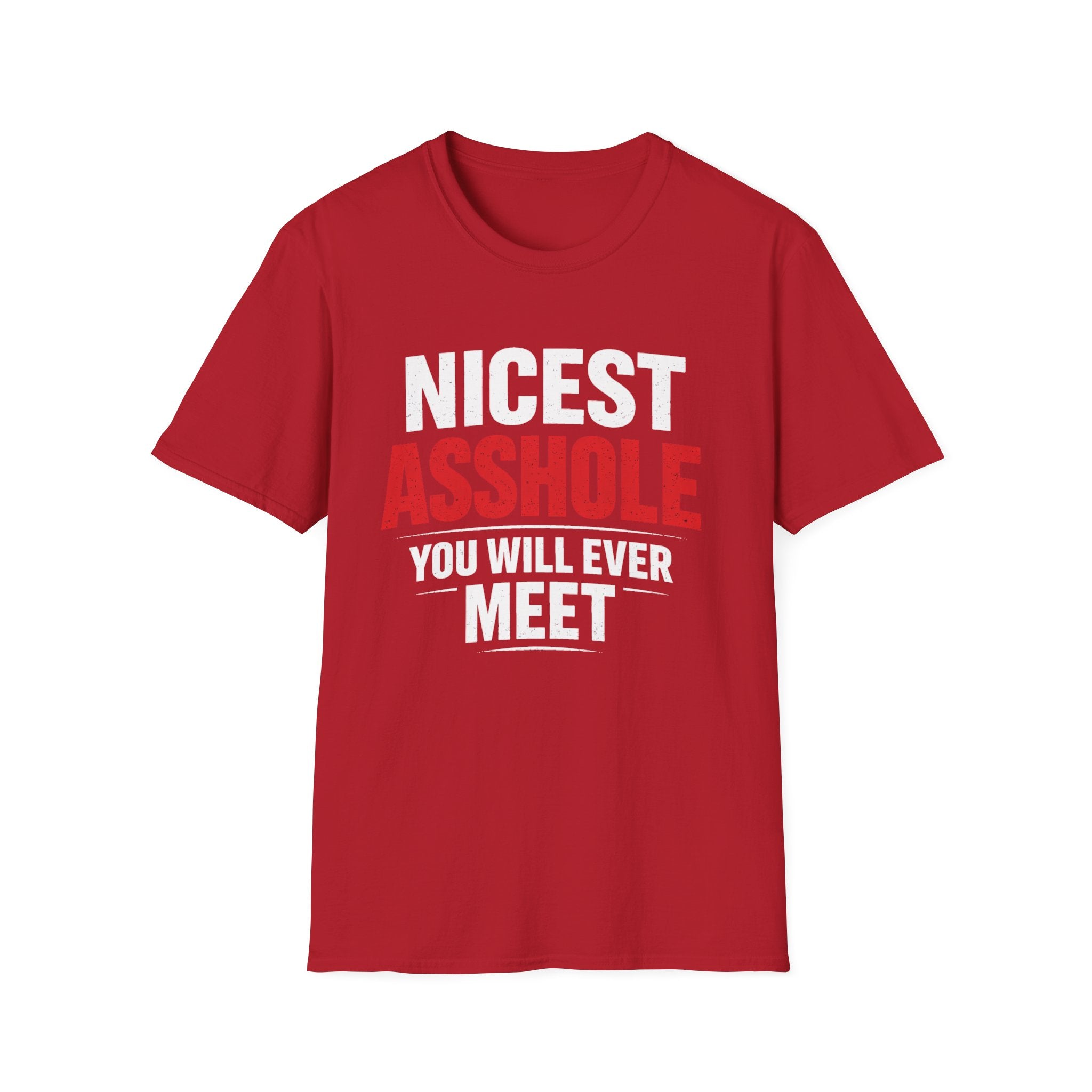 Nicest ASSHOLE' Graphic T-Shirt - Bold Red Lettering