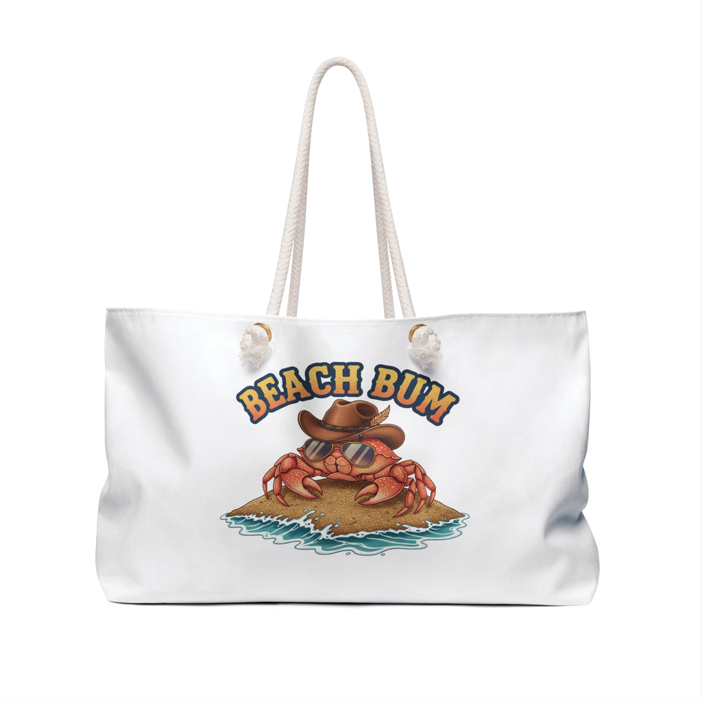 Beach Bum Weekender Bag – Crab Island Tote for Beach Trips & Summer Getaways
