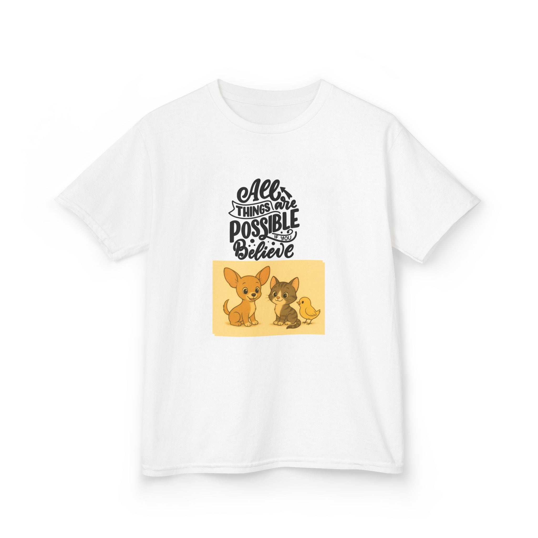 Inspirational Kids Tee featuring Cute Animals, Children's Shirt, Gift for Birthdays, Encouraging Quote Tee, Positive Vibe Apparel