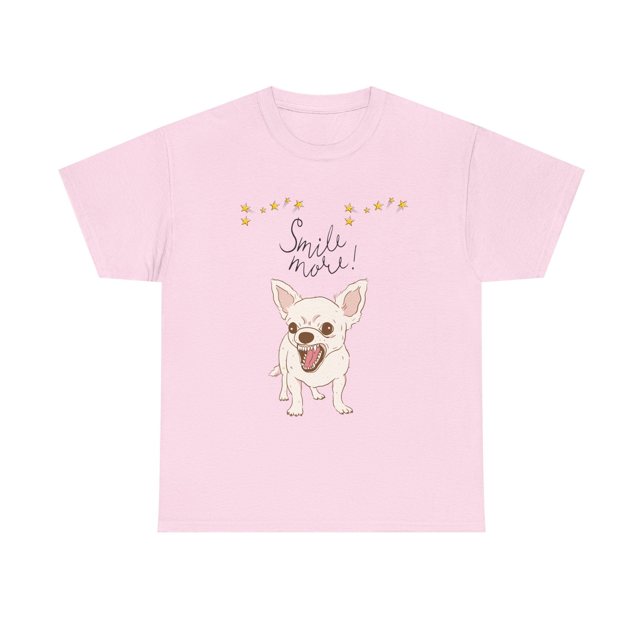 Smile More Chihuahua T-Shirt Cute Dog Illustration, Floral Accents        Dog Attitude    Trendy T-Shirt
