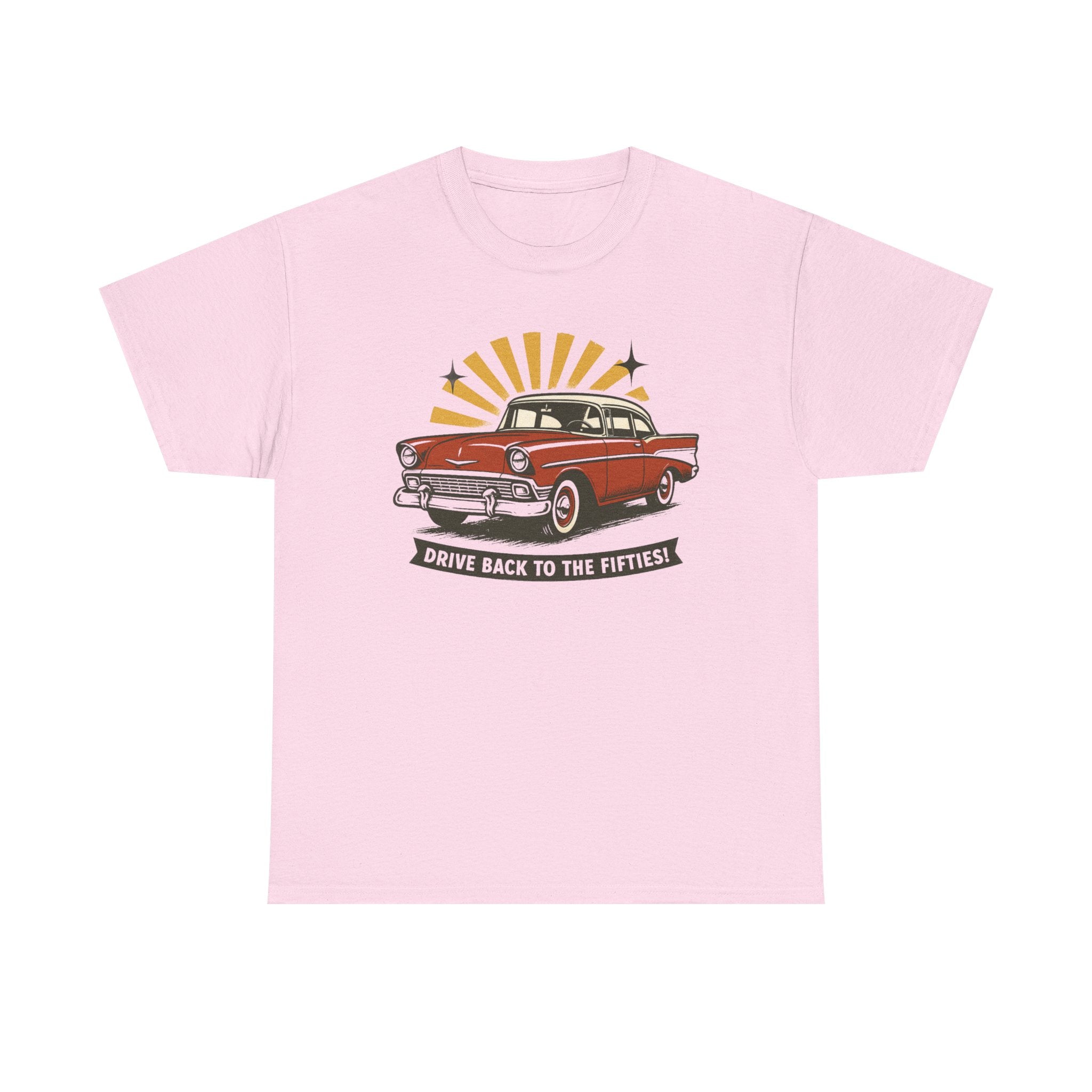 1950s Classic Car Tee "Drive Back to the Fifties" Retro Vintage Auto Shirt  Trendy TShirt