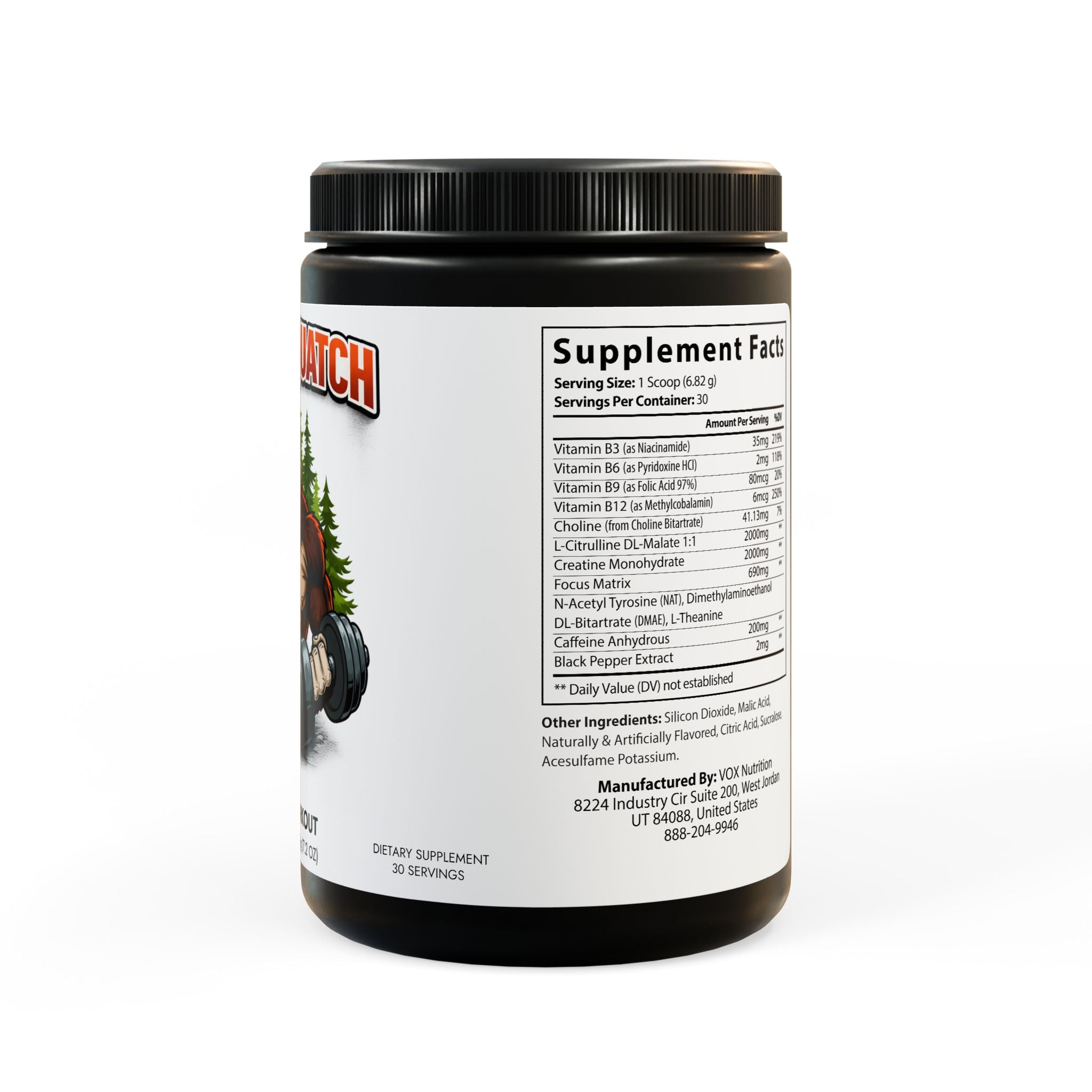 PUMPSQUATCH Pre-Workout Supplement by Untamed Fitness, Fruit Punch (204g, 7.1oz)