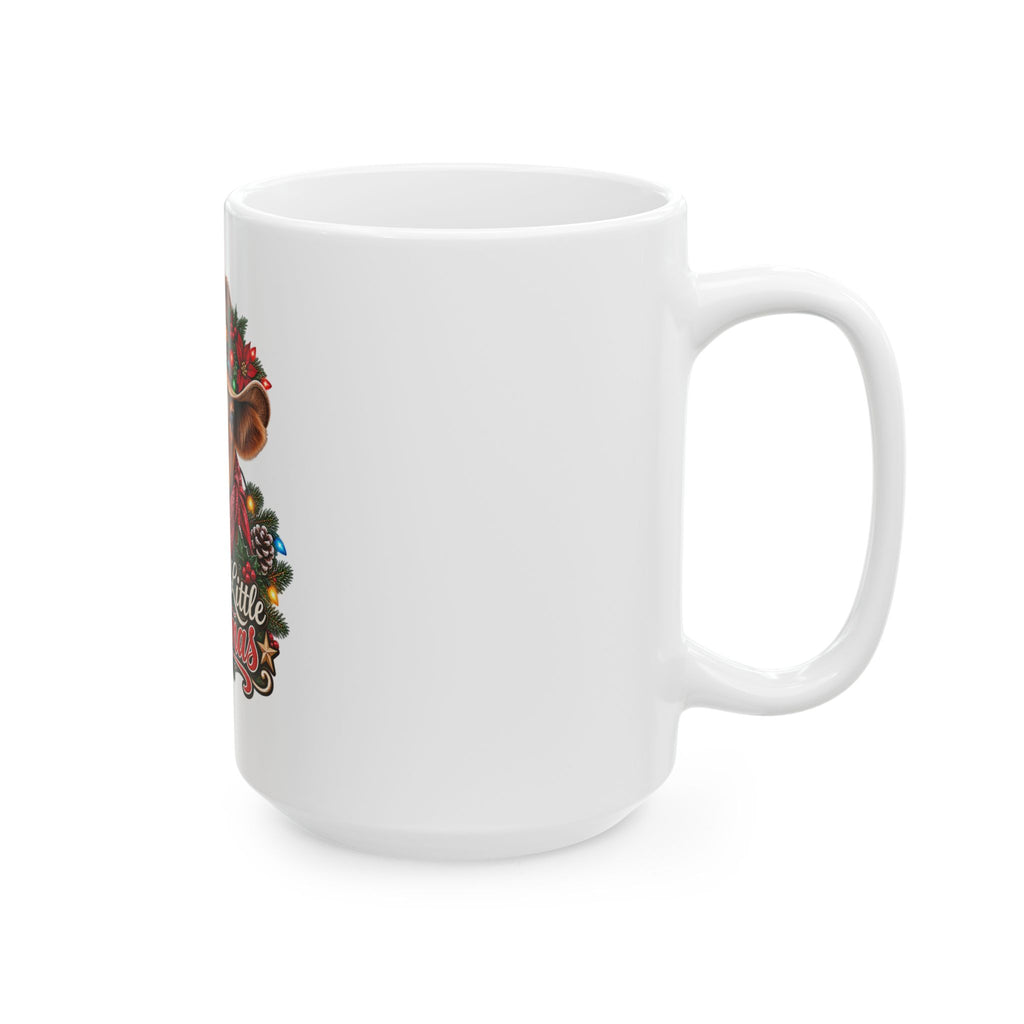 Christmas Cow Mug – "Have Yourself a Moo Little Christmas" Ceramic Coffee Cup