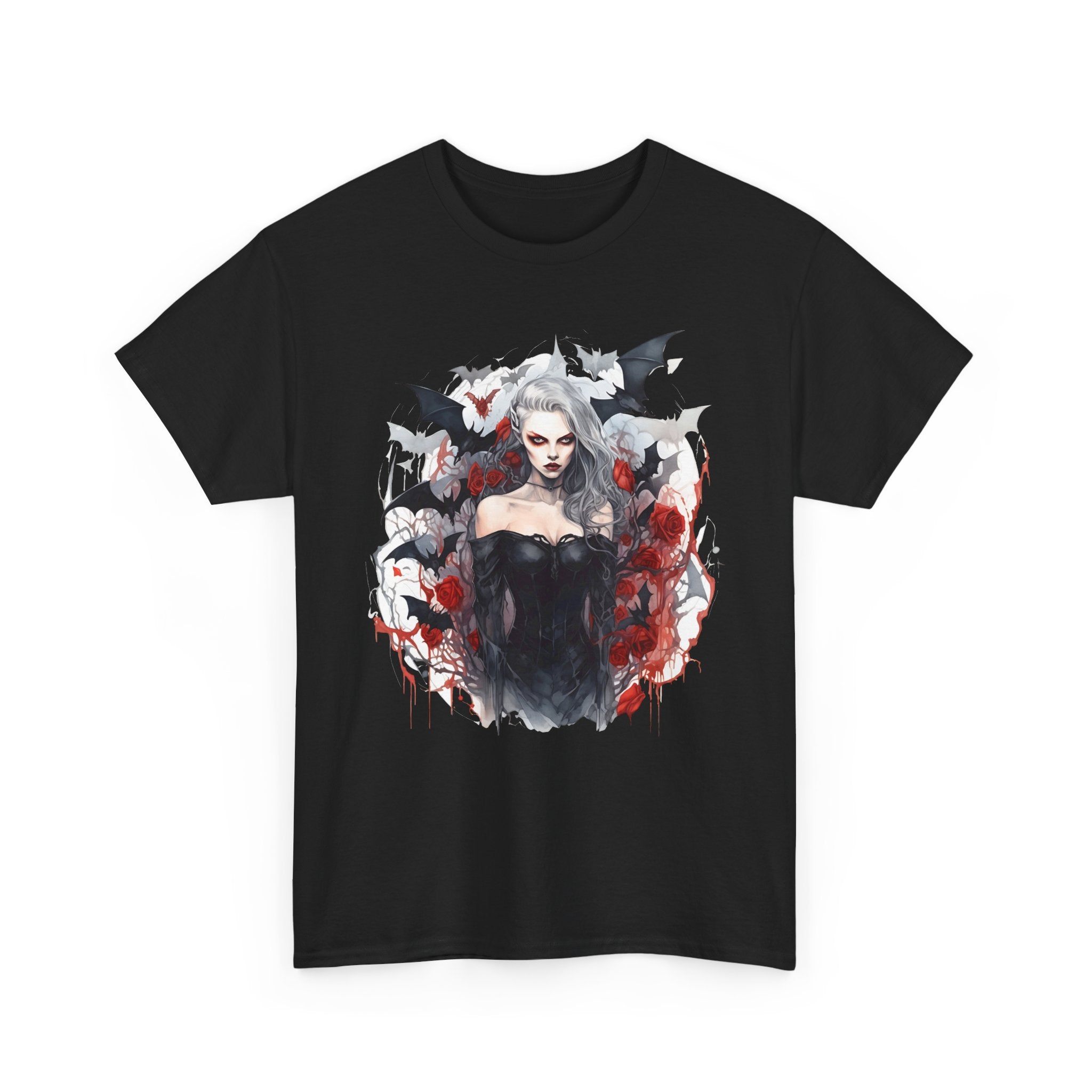 Vampire Queen Gothic T-Shirt — Dark Bat Vampire Tee