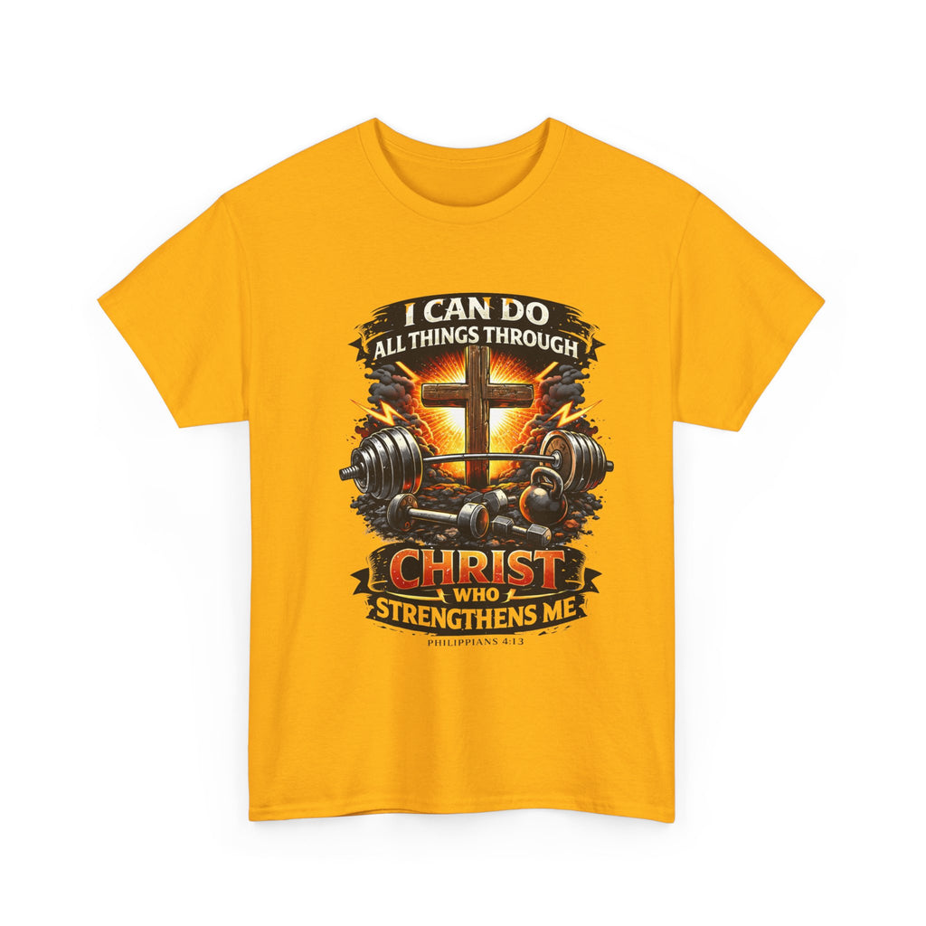 Christian Gym T‑Shirt – "I Can Do All Things Through Christ Who Strengthens Me" Faith & Fitness Tee