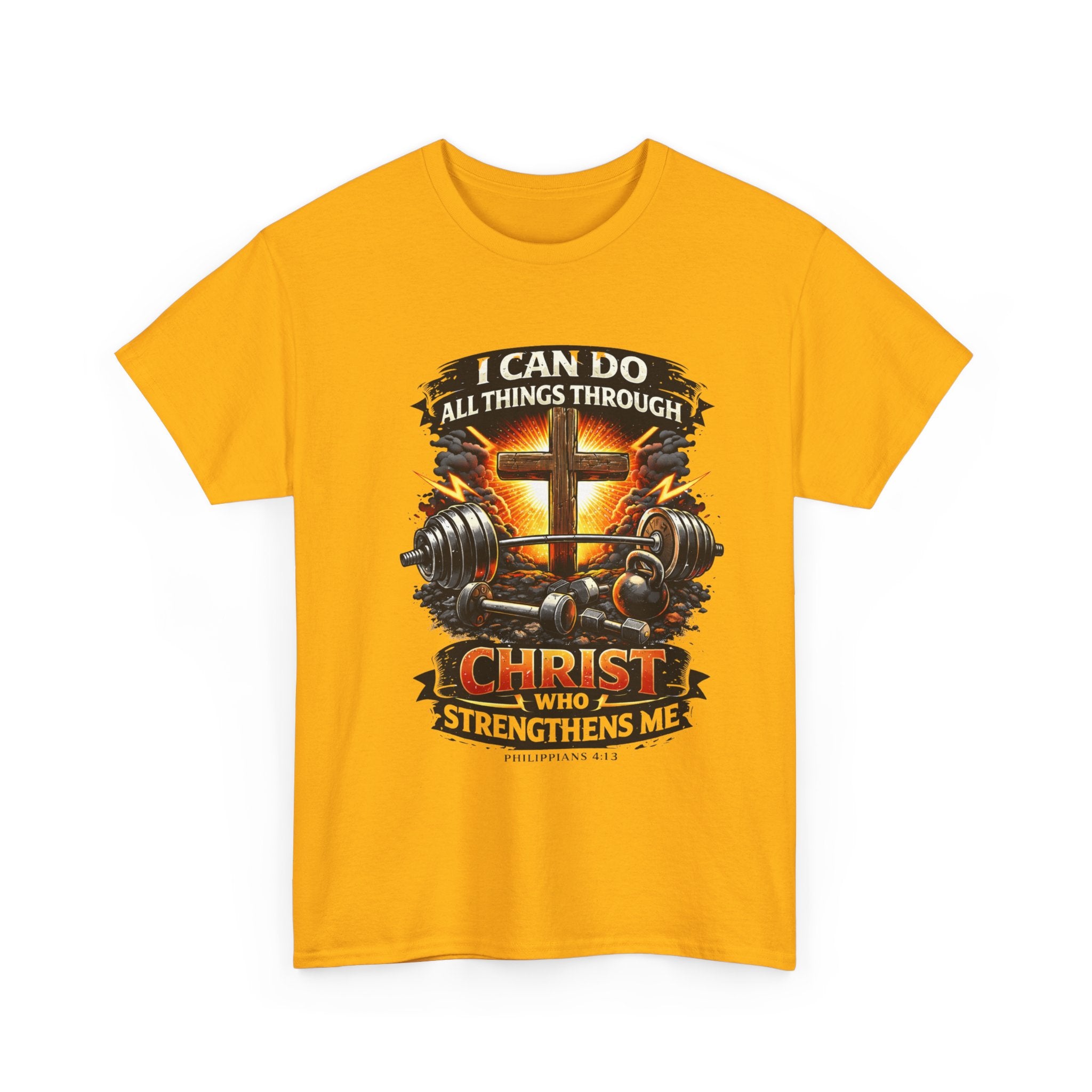 Christian Gym T‑Shirt – "I Can Do All Things Through Christ Who Strengthens Me" Faith & Fitness Tee