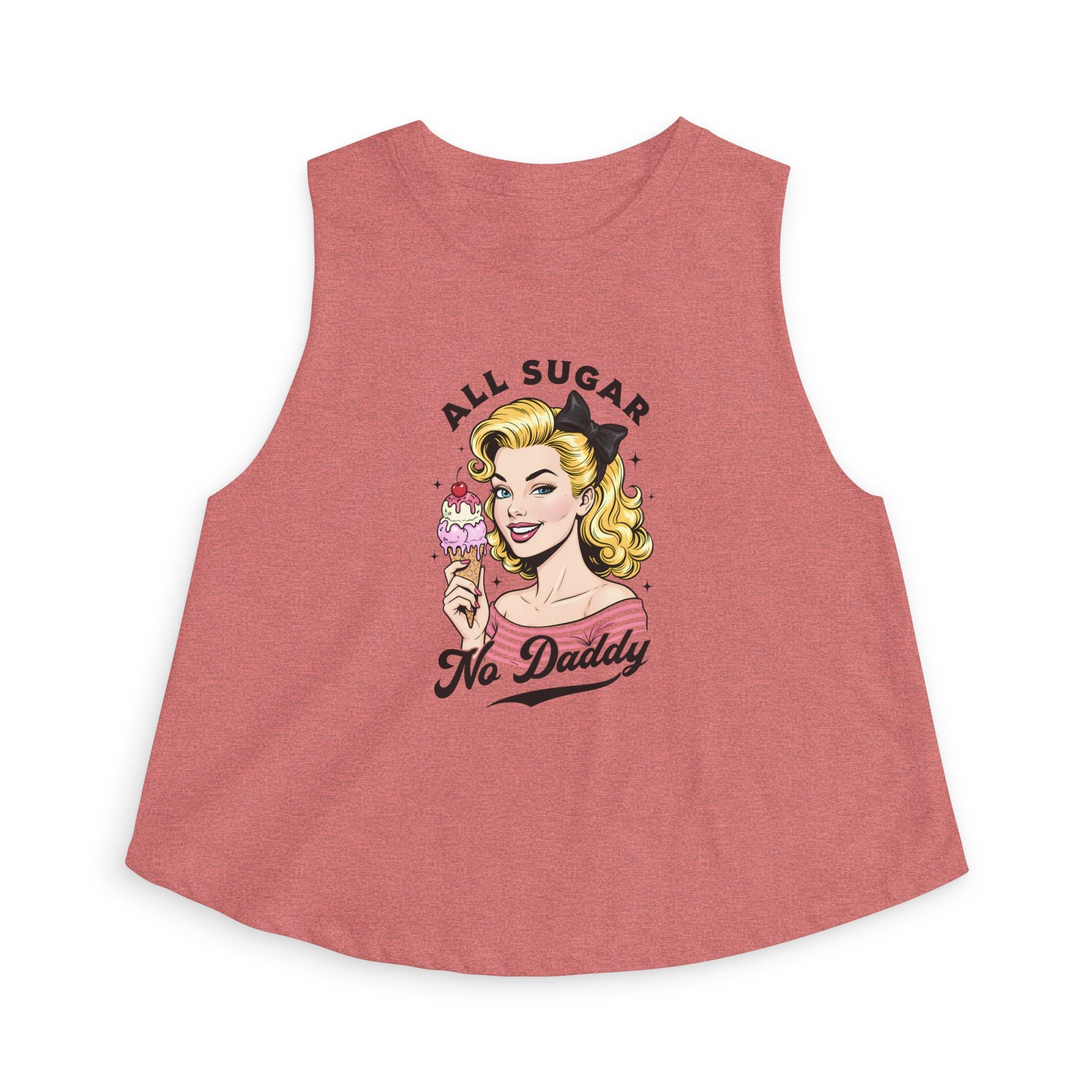 Crop Top — Retro Pinup “All Sugar No Daddy” Graphic Tank