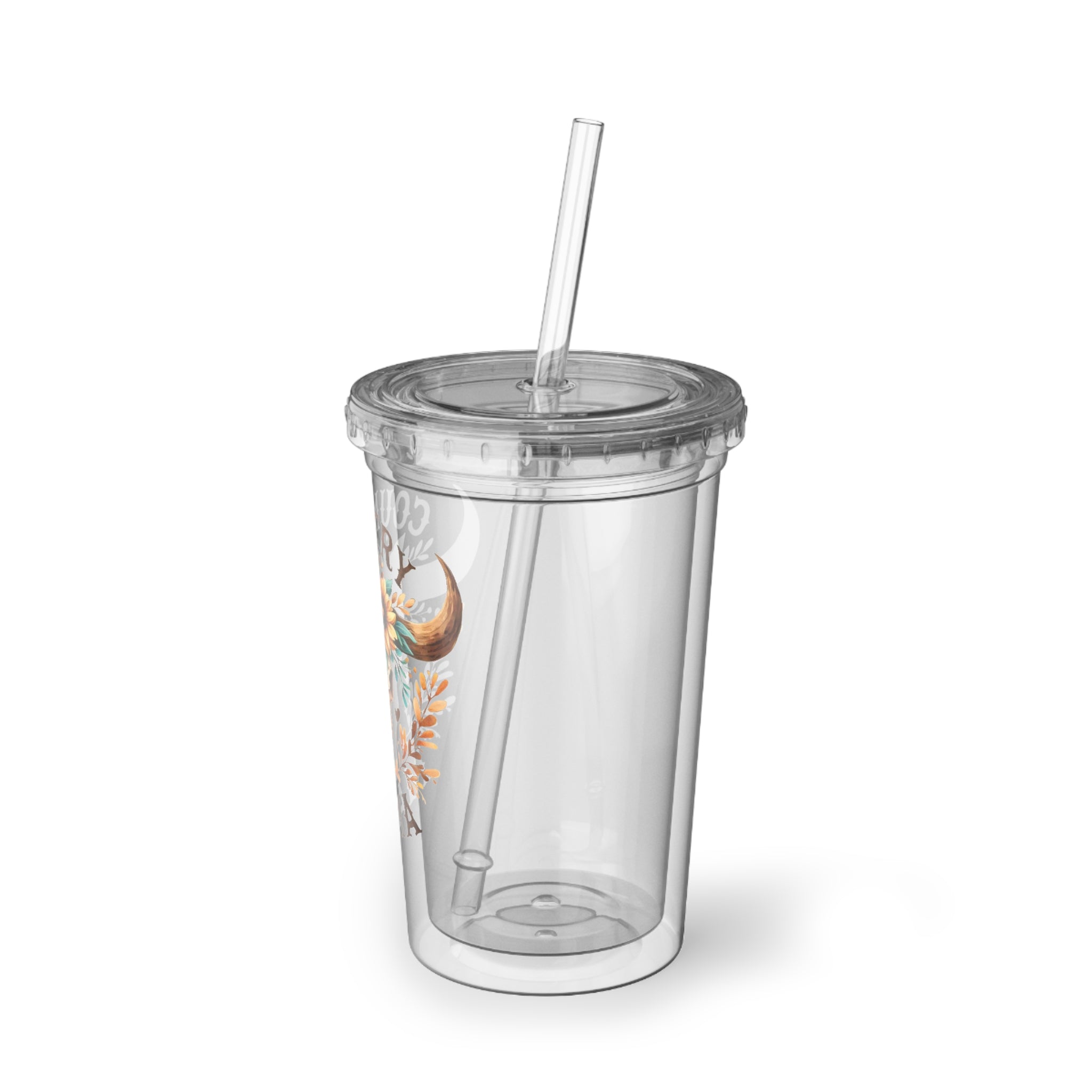 Country Mama Floral Longhorn Acrylic Tumbler with Straw
