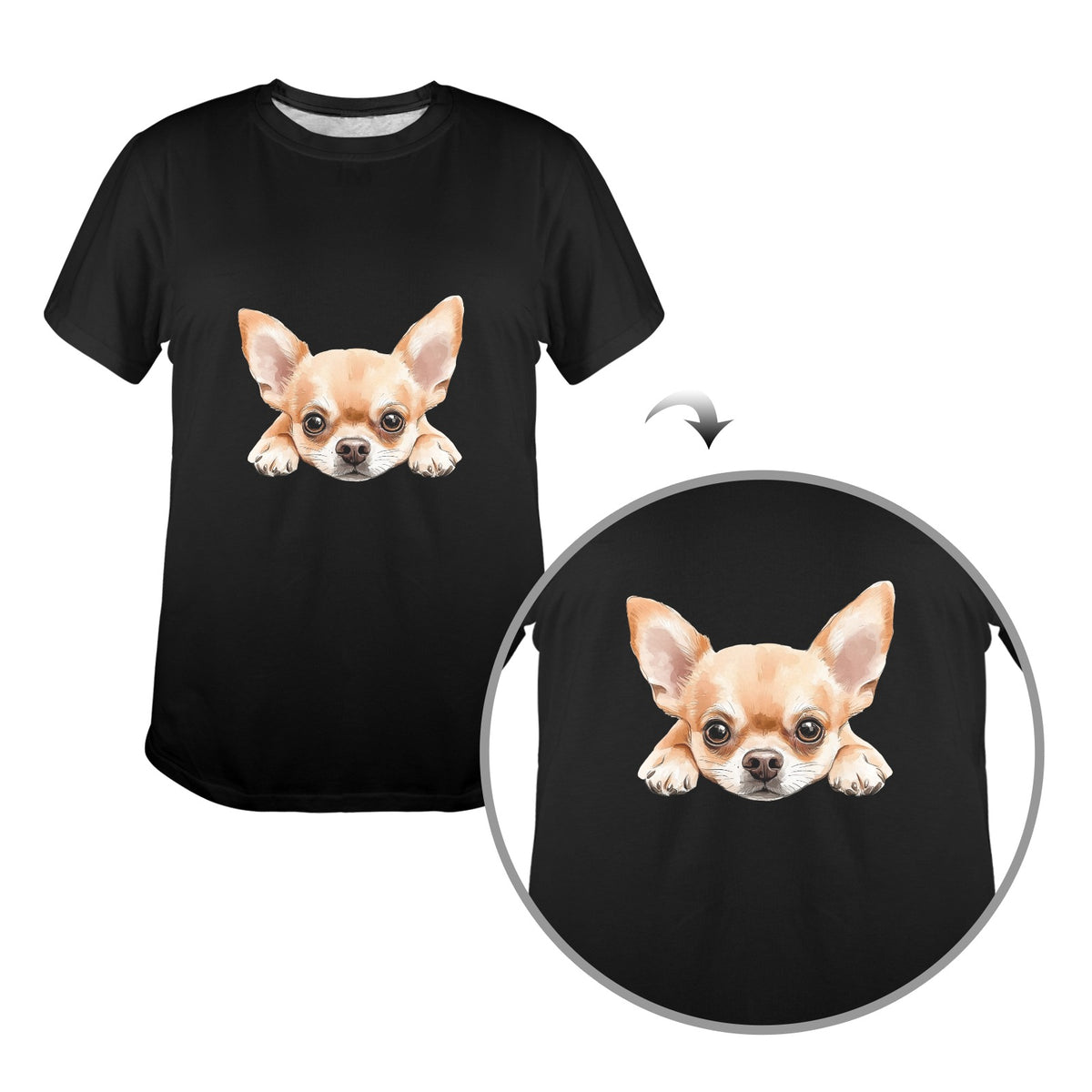Peekaboo Chihuahua Ladies T-Shirt