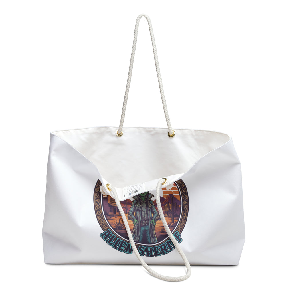 Alien Sheriff Weekender Bag — Space Frontier Cowboy Travel Tote
