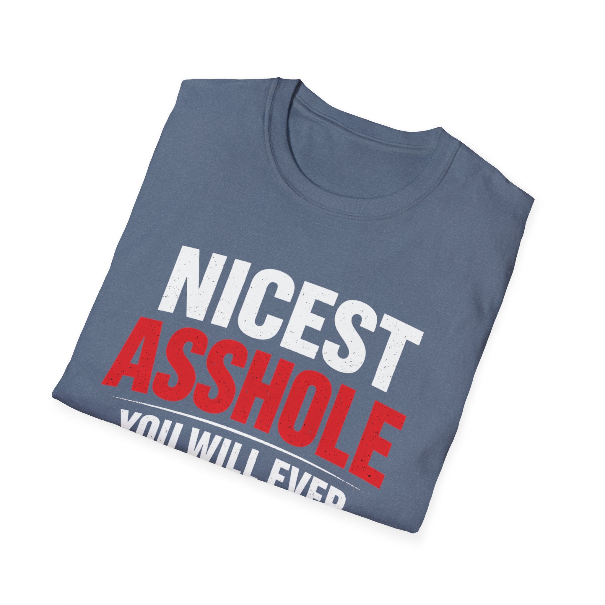 Nicest ASSHOLE' Graphic T-Shirt - Bold Red Lettering