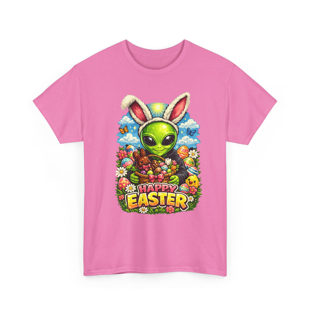Alien Bunny Happy Easter T-Shirt | Easter eggs, spring flowers, psychedelic art