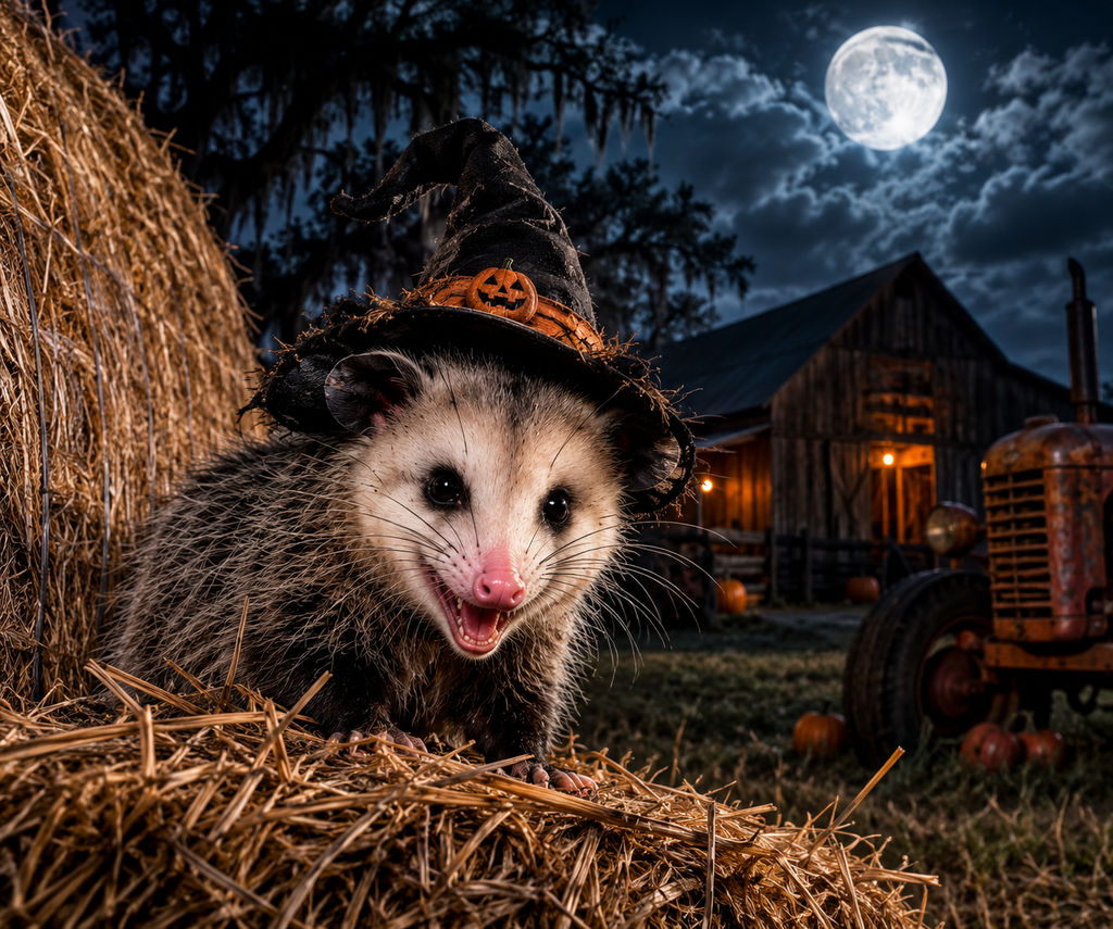Pete’s Haunted Harvest Unisex Halloween Tee | Funny Possum Shirt