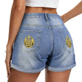 Wild Spirit Dragon Denim Shorts