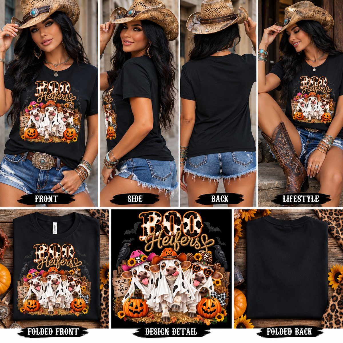Boo Heifers Ghost Cow Halloween Women’s T-Shirt