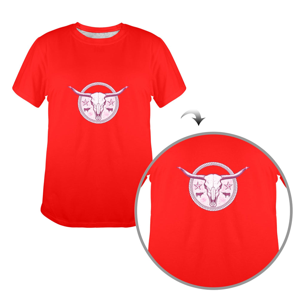 Blush Longhorn Tee  Women's Western Graphic T-Shirt