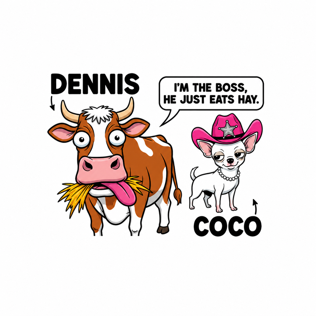 Funny Personalized Cow & Chihuahua Mug  Coco