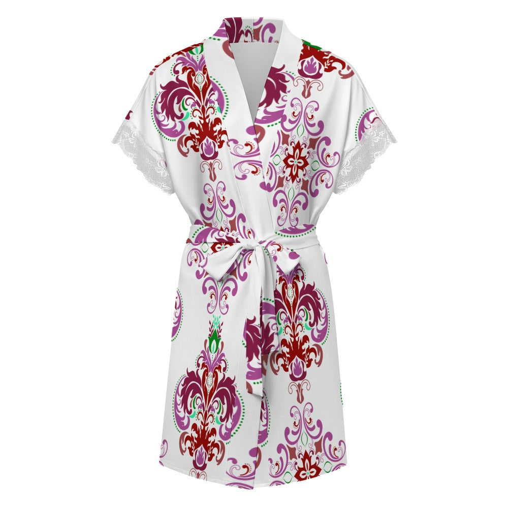 Women's Lace-Trimmed Kimono Robe Collection