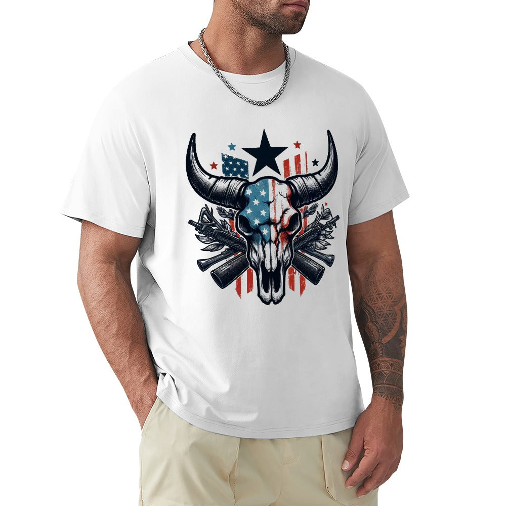 Wolf Hill Ranch Patriotic Bull Skull Tee