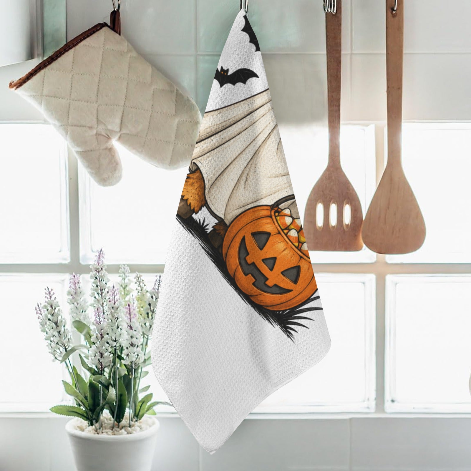 Highland Ghost Halloween Kitchen Towel 🐄👻