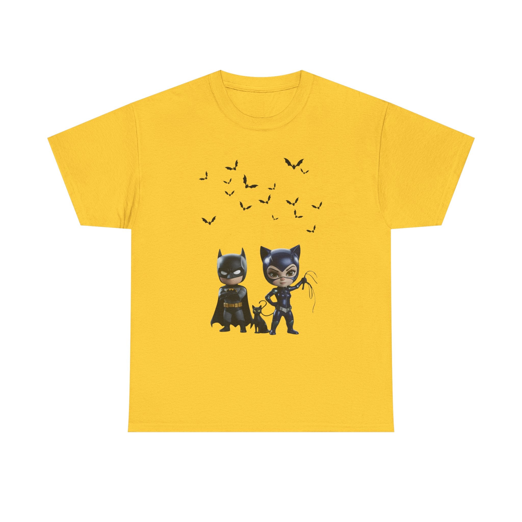 Superhero Adventure T-Shirt — Comic Style with 'Black Cat' Sidekick