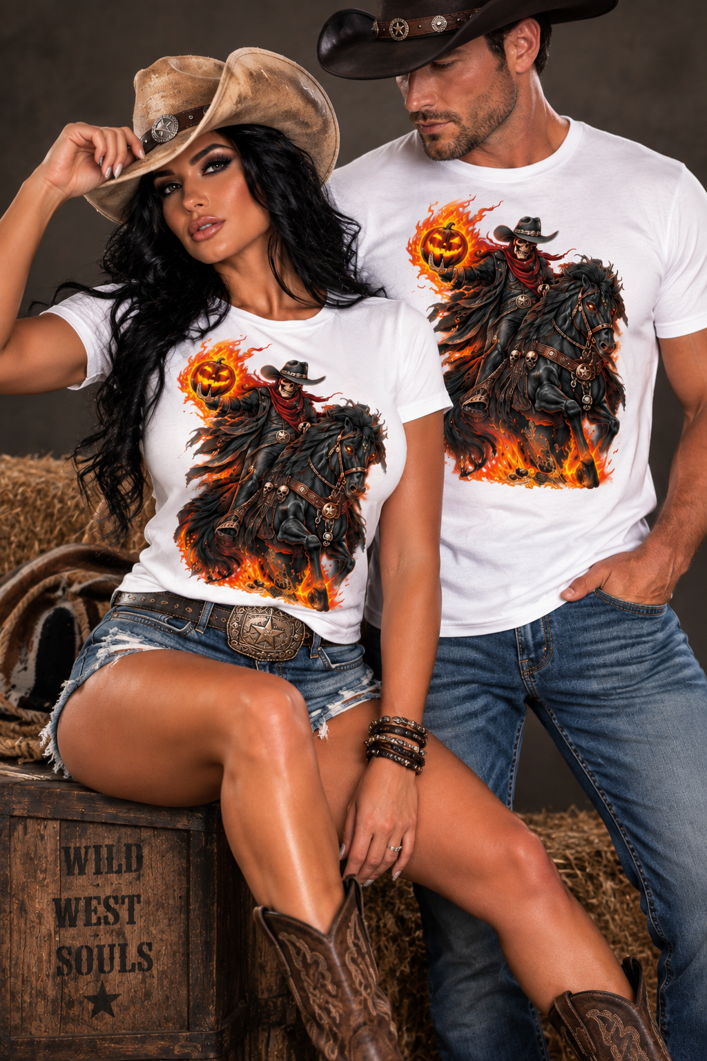 Pumpkin Outlaw Cowboy Unisex Western Tee