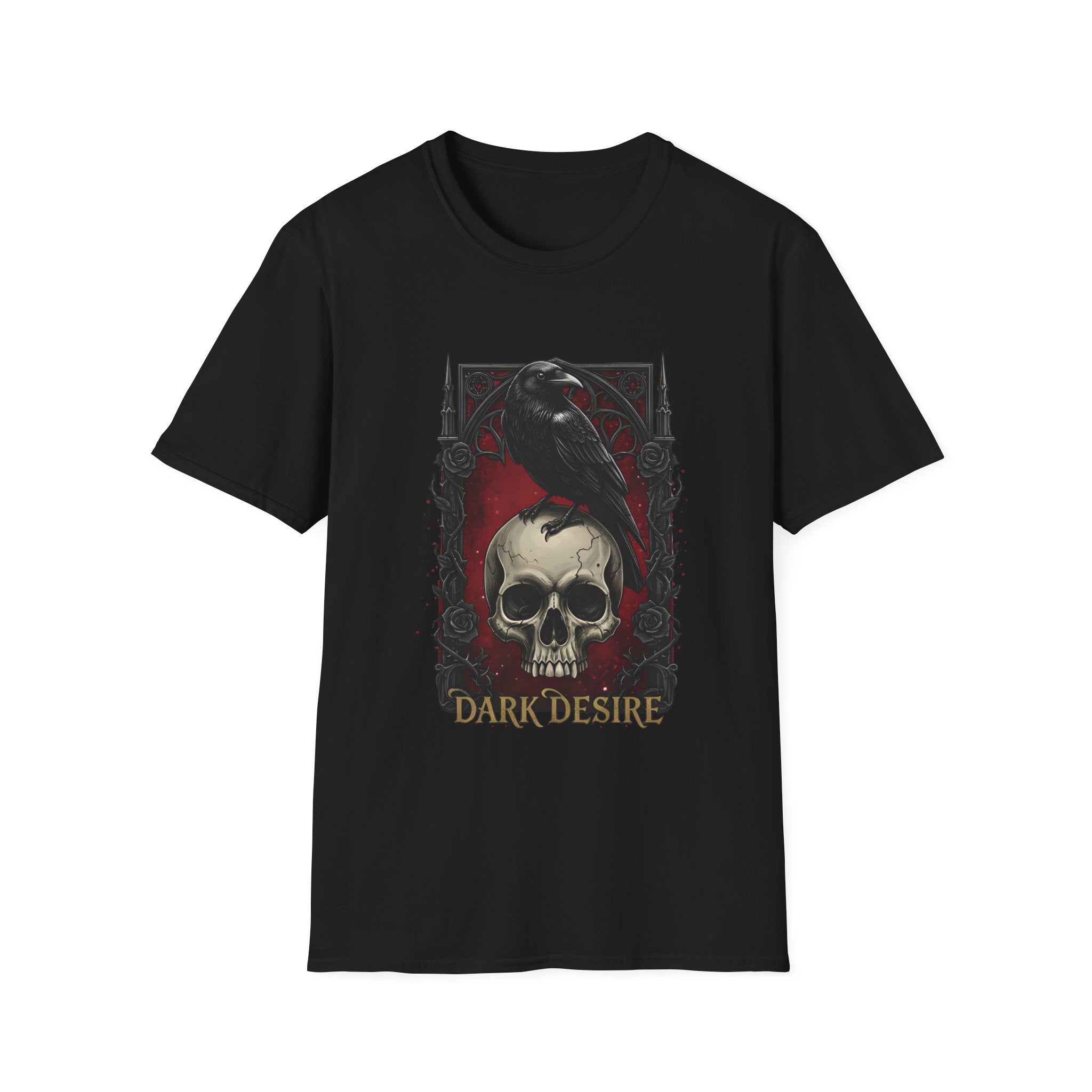 Dark Desire Gothic Skull & Raven T-Shirt Gothic Graphic Tee   Trendy T-Shirt