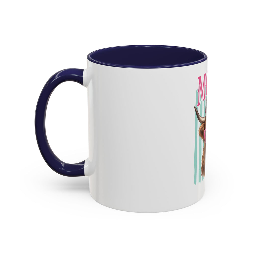 Moody Highland Cow Coffee Mug — Funny Crowned Cow with Bubblegum | Gift for Cow Lovers