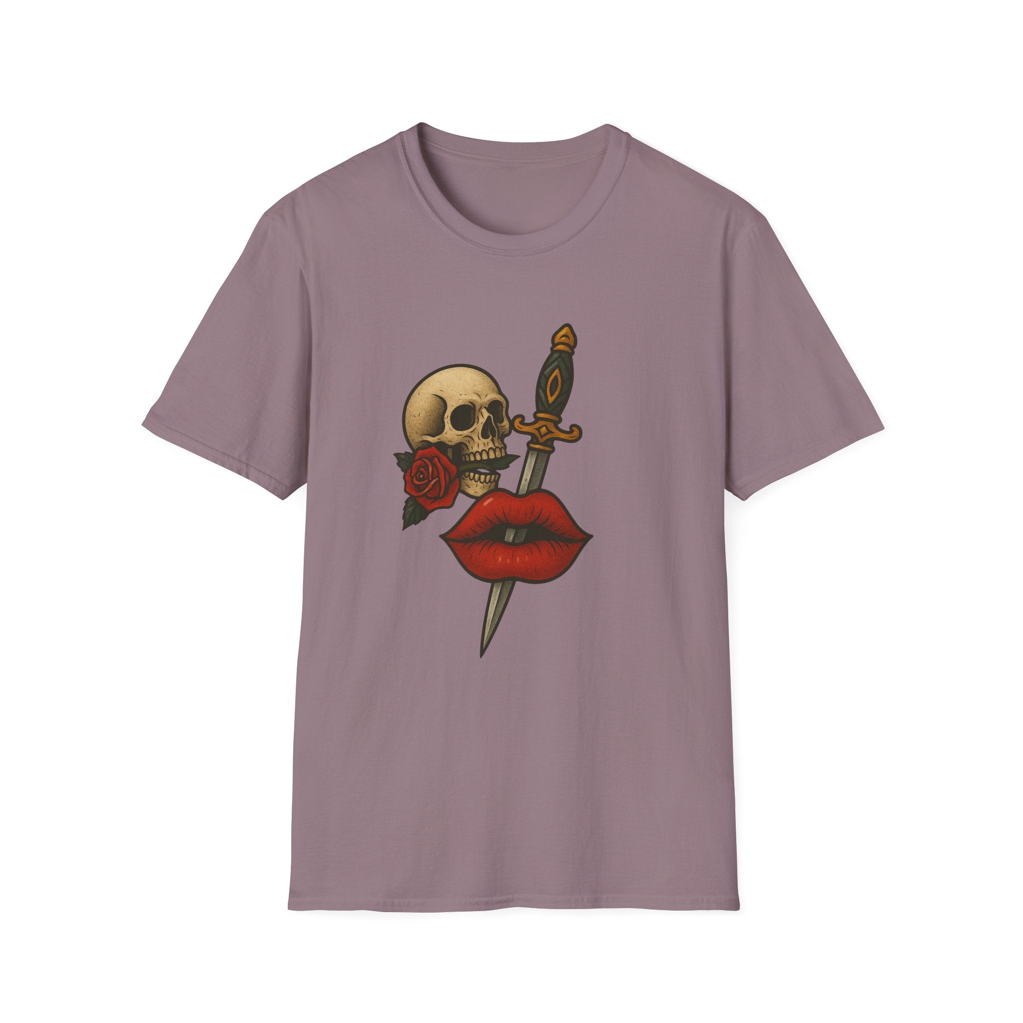 Skull Dagger Love T-Shirt  Edgy Gothic Graphic Tee  Trendy TShirt