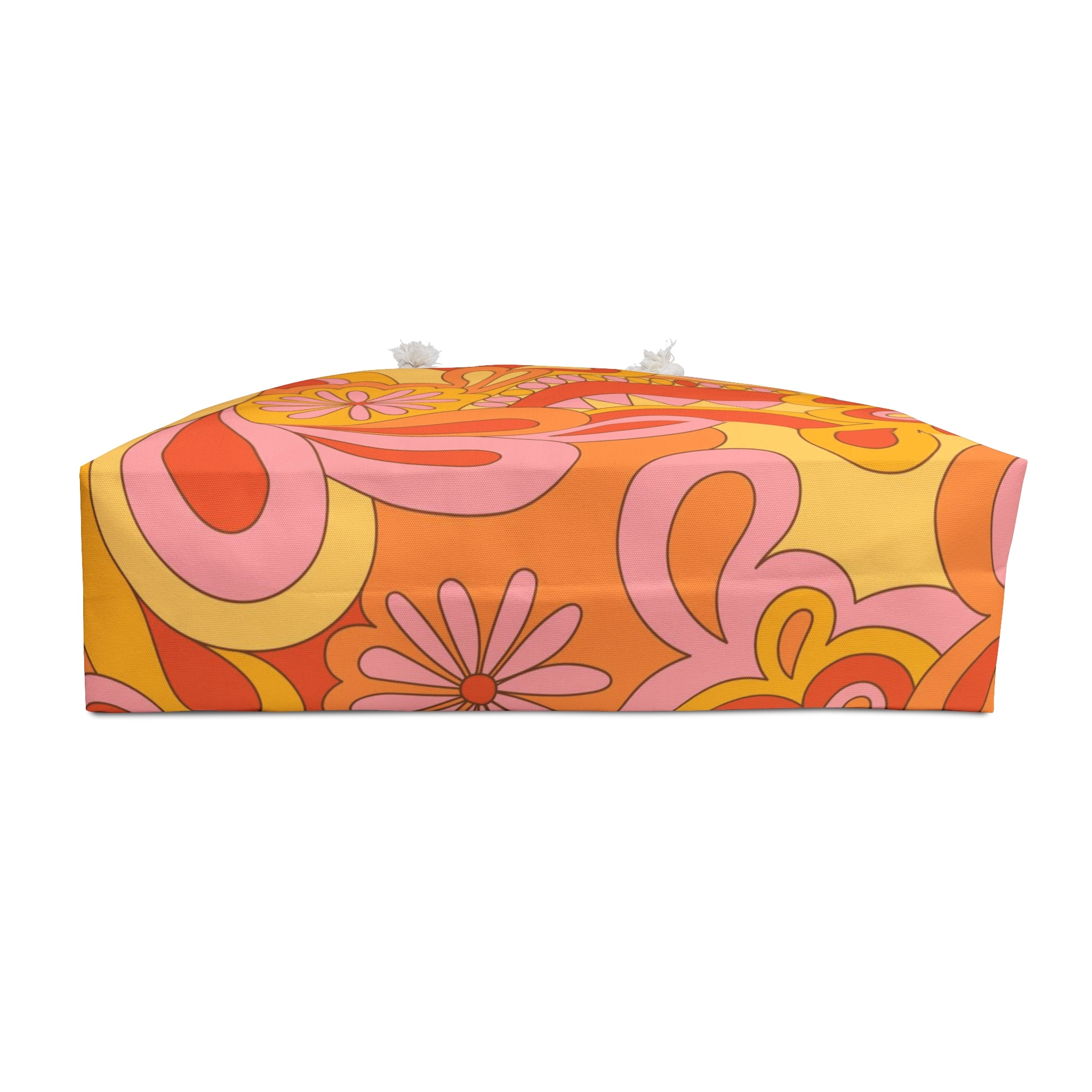 Retro Floral Weekender Bag - 70s Boho Travel Tote