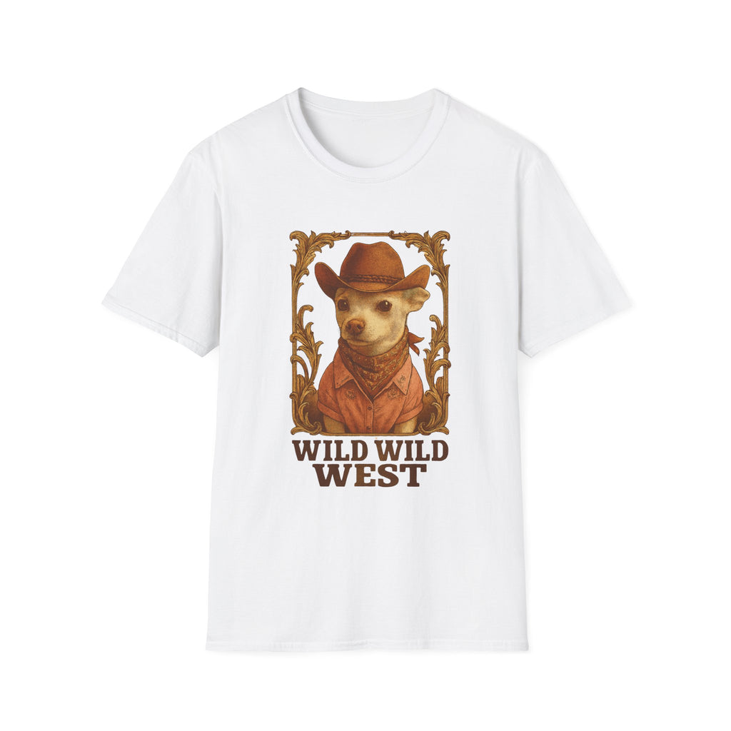 Wild Wild West Dog T-Shirt, Cowboy Pet Tee, Unisex Western Apparel, Fun Animal Shirt, Gift for Dog Lovers, Casual Wear
