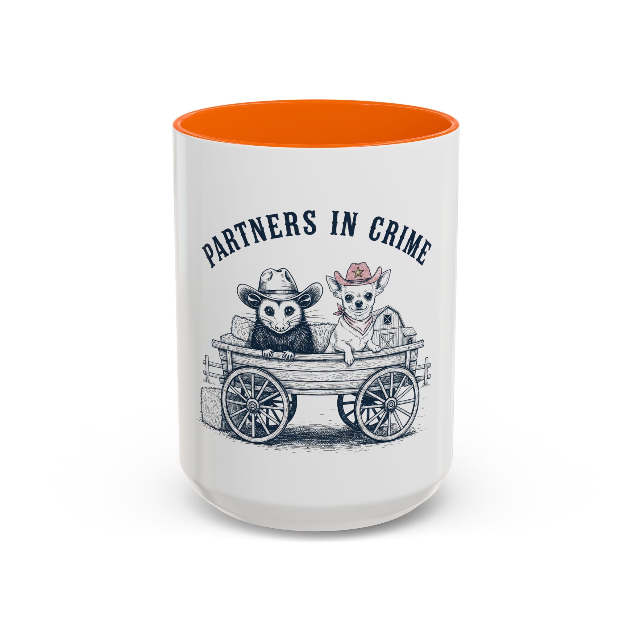 Partners in Crime Coffee Mug — Cute Cowboy Coco & Pete Accent Mug (11/15oz)