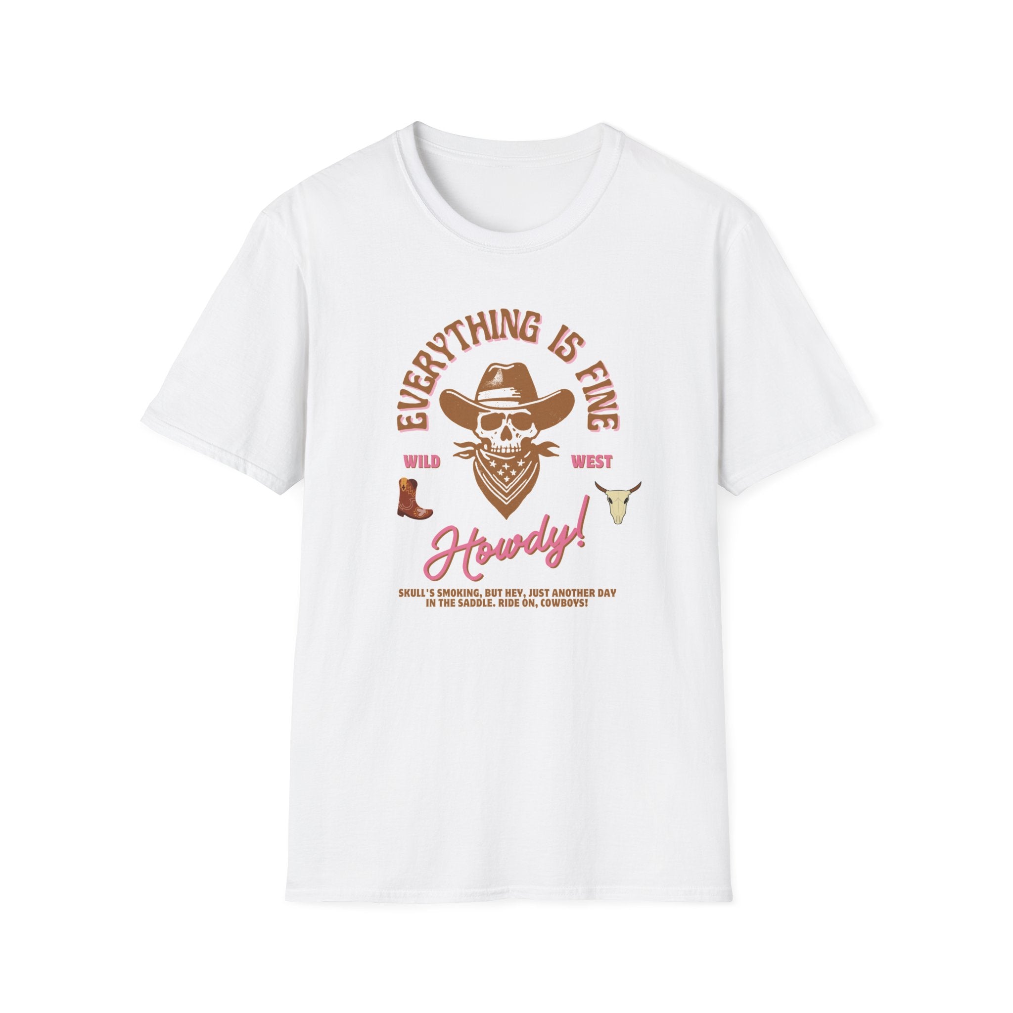 Cowboy T-Shirt, Fun Western Tee, Unisex Graphic Shirt, Wild West Apparel, Casual Summer Top, Birthday Gift, Festival Wear