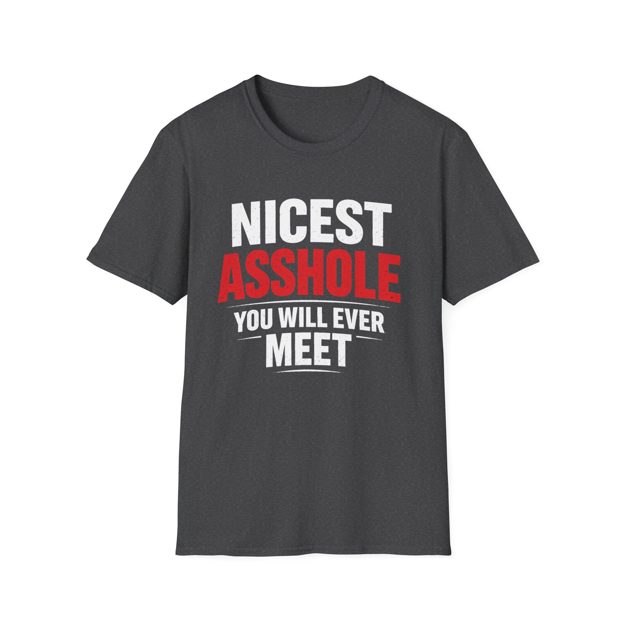 Nicest ASSHOLE' Graphic T-Shirt - Bold Red Lettering
