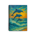 Ocean Breeze Dolphin Spiral Notebook - Create, Journal, Organize, Blue Waves, Gift for Sea Lovers, School Supplies, Beach Decor