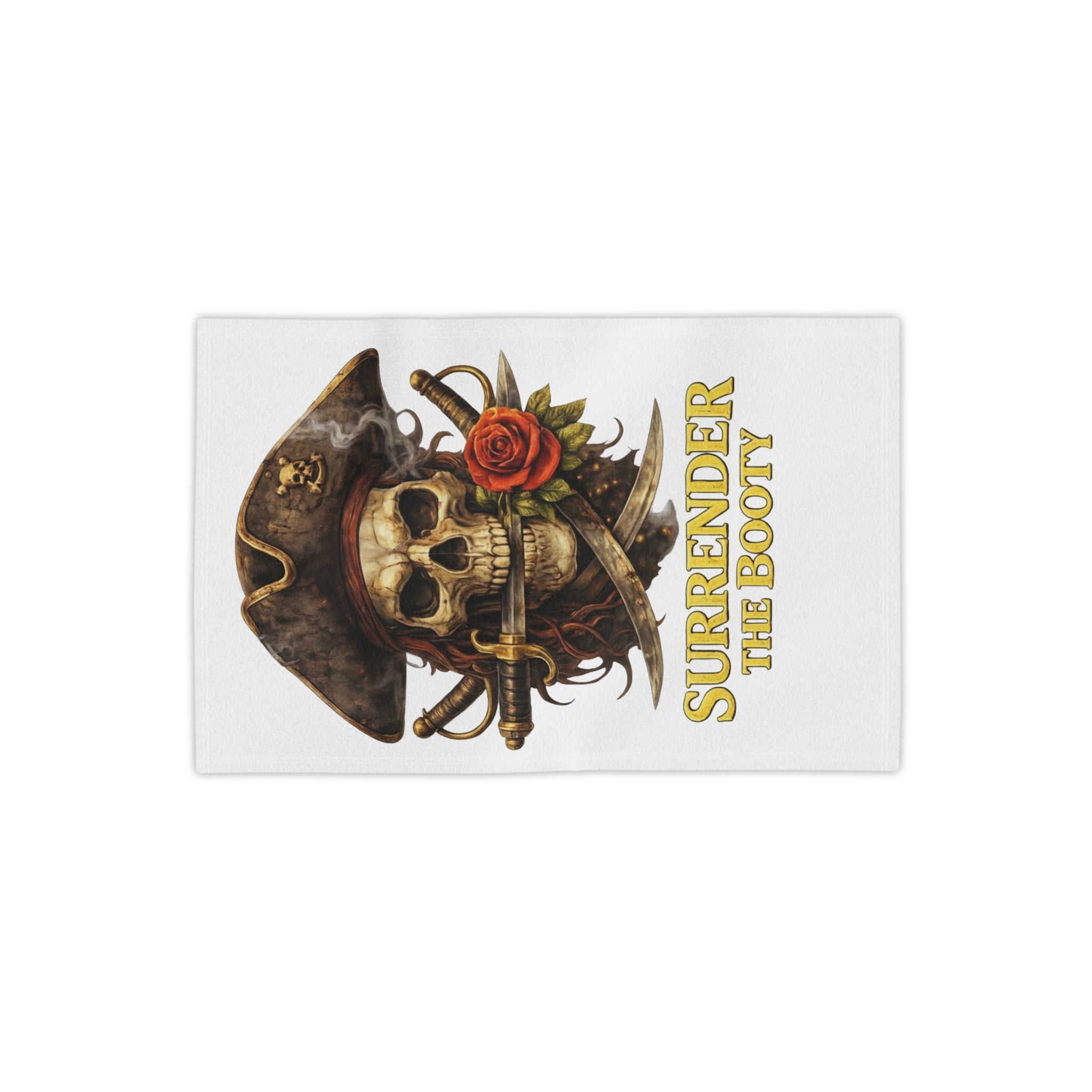 Pirate Skull Beach Towel — "Surrender the Booty" Tropical Pirate Towel