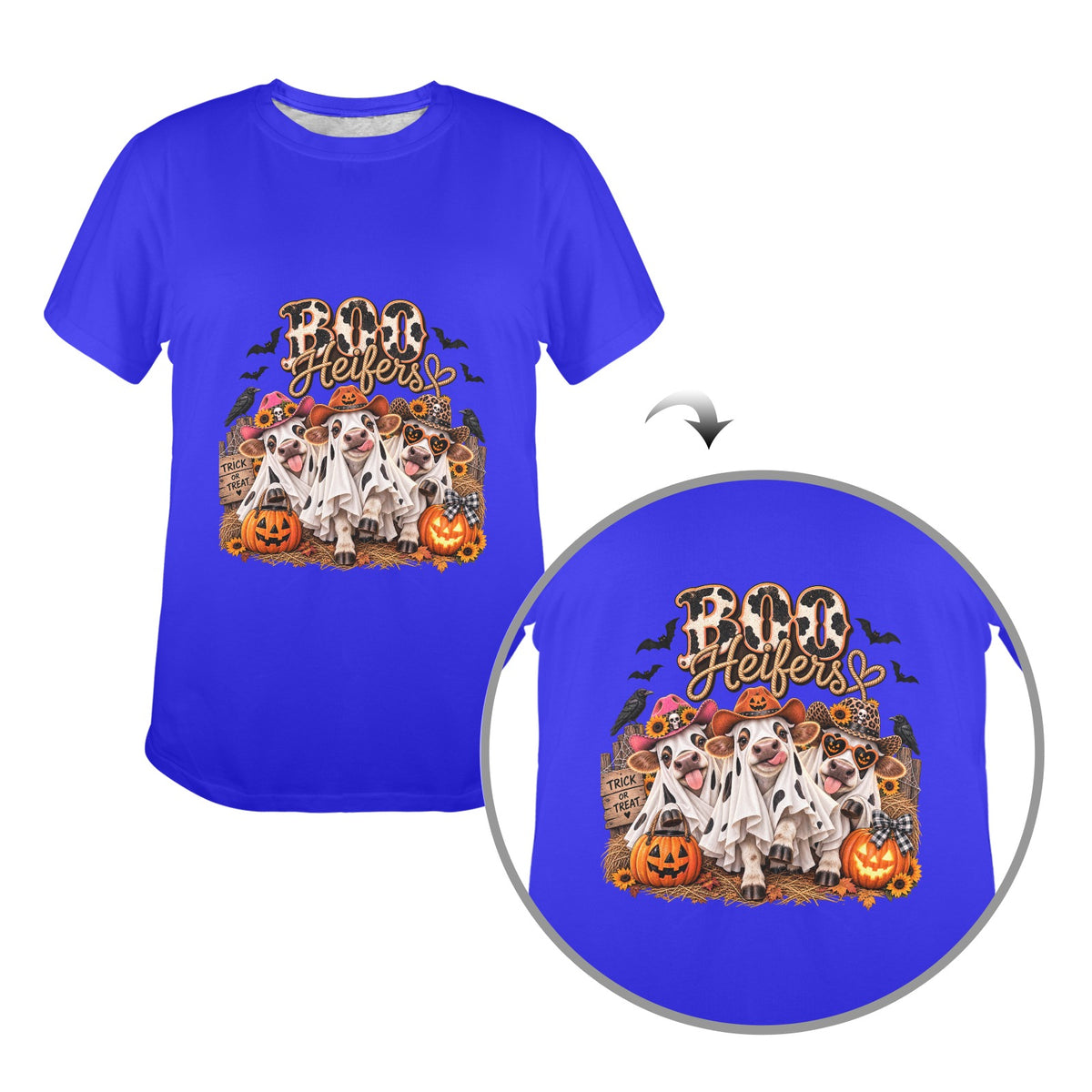 Boo Heifers Ghost Cow Halloween Women’s T-Shirt