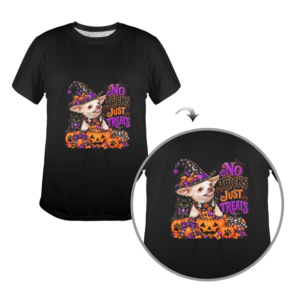 “Coco No Tricks Just Treats Halloween Tee ”Chihuahua