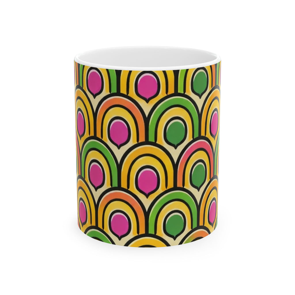 Citrus Crush Vintage Ceramic Mug — 60s-Inspired Bold Citrus Pattern (11oz, 15oz)