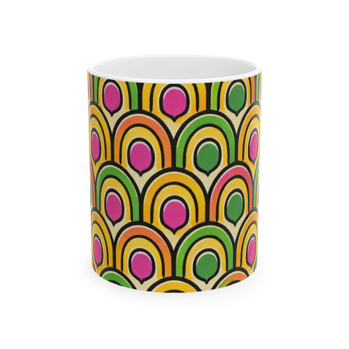 Citrus Crush Vintage Ceramic Mug — 60s-Inspired Bold Citrus Pattern (11oz, 15oz)