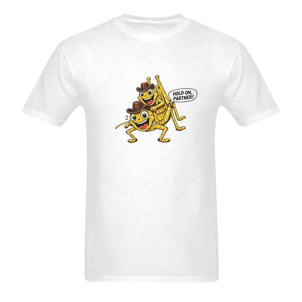 Hold On Partner! Funny Cowboy Grasshopper T-Shirt