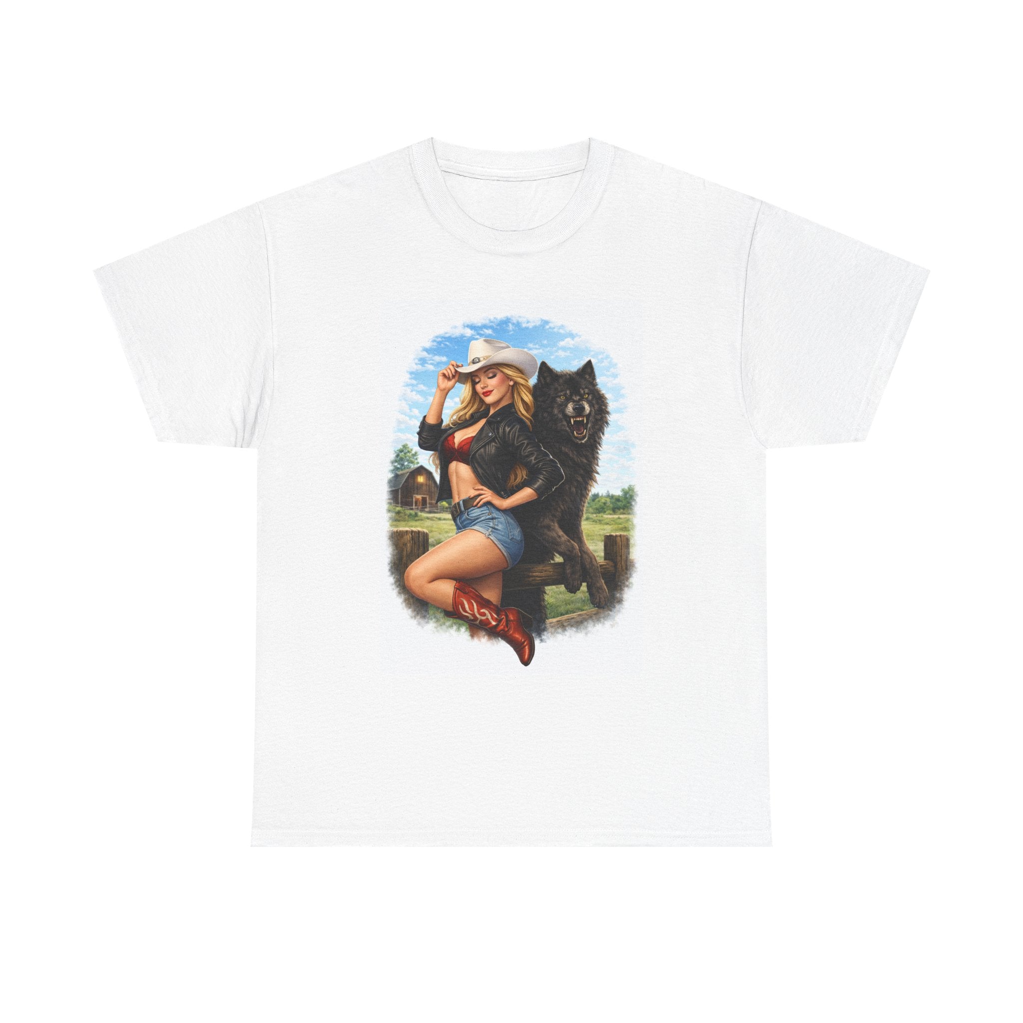 Cowgirl & Wolf Tee — Country Western Graphic T-Shirt